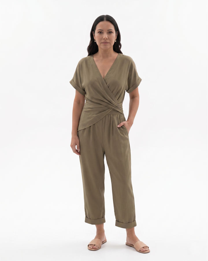 Siopie | Women’s Draped Wrap Two-Piece Set