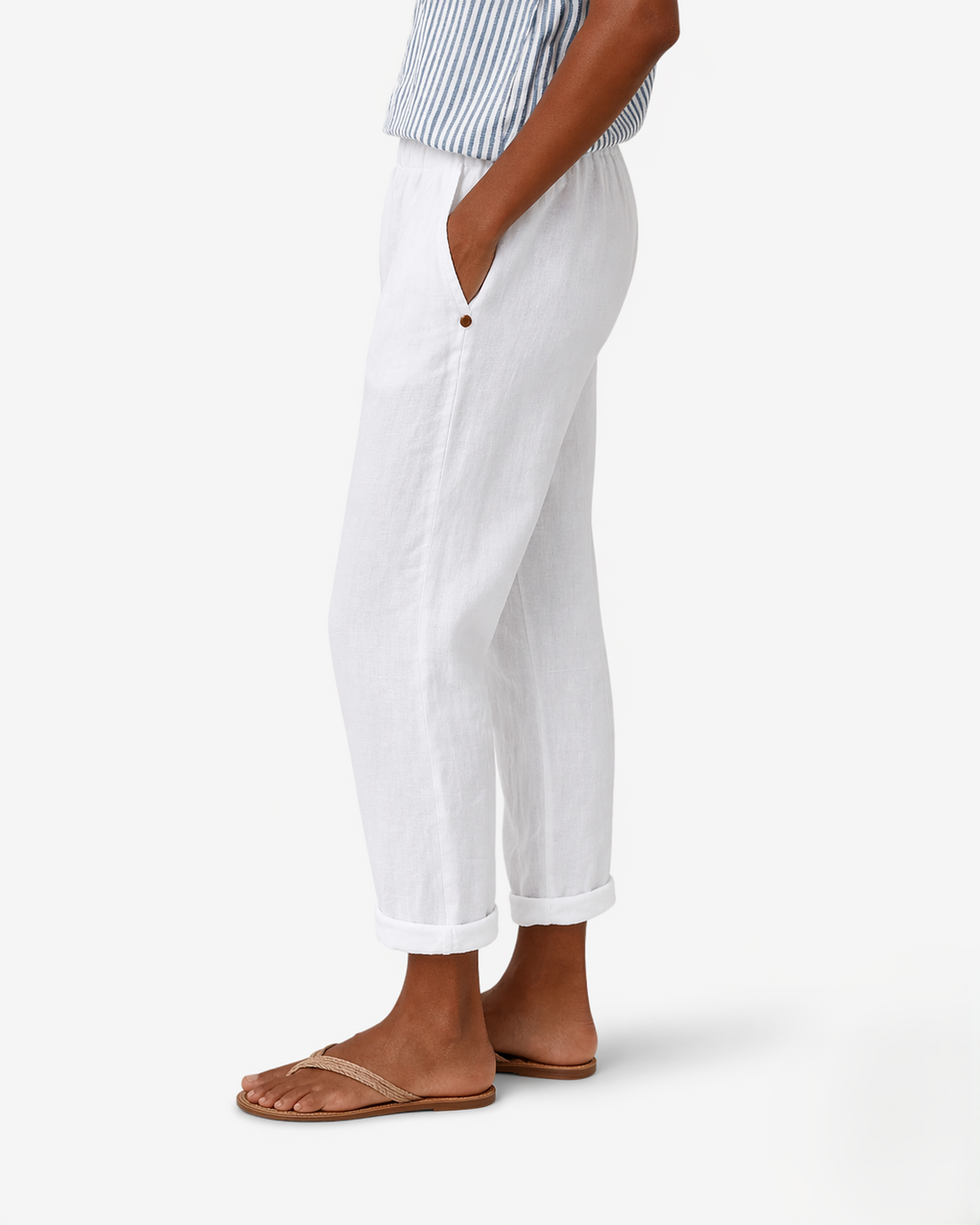 Siopie | Women’s Elastic Waist Tapered Trousers