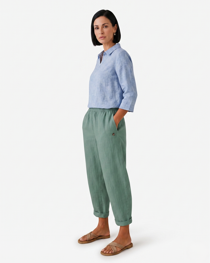 Siopie | Women’s Elastic Waist Tapered Trousers