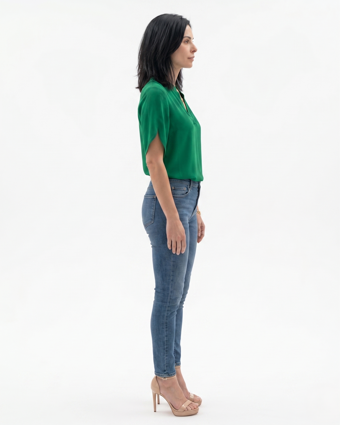 Siopie | Women’s Fluid Crepe V-Neck Blouse