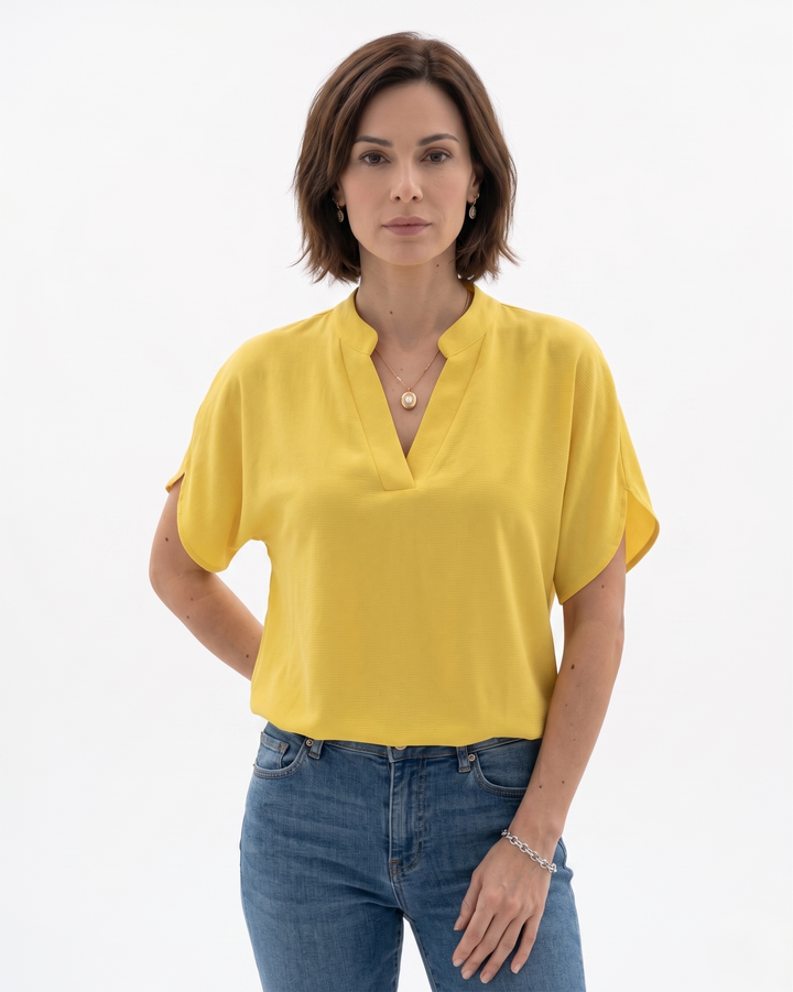 Siopie | Women’s Fluid Crepe V-Neck Blouse