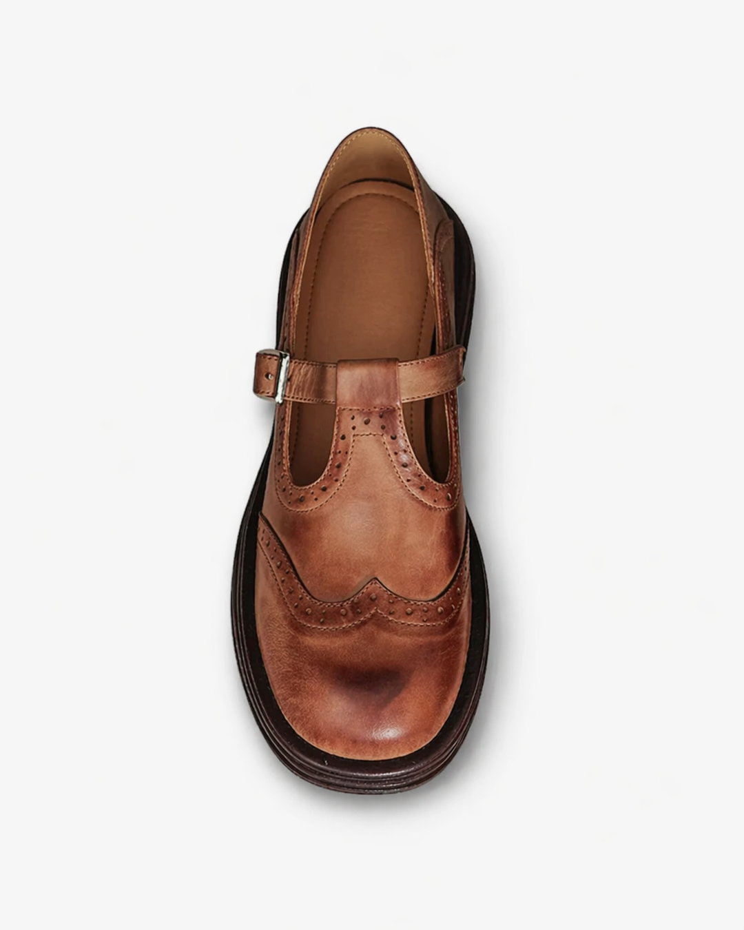Siopie | Women’s Leather Brogue Mary Jane Shoes