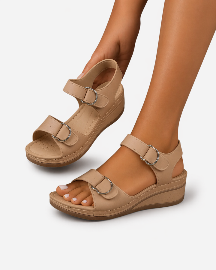Siopie | Women’s Leather Comfort Wedge Sandals