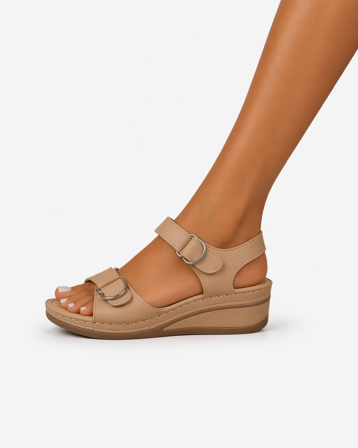 Siopie | Women’s Leather Comfort Wedge Sandals
