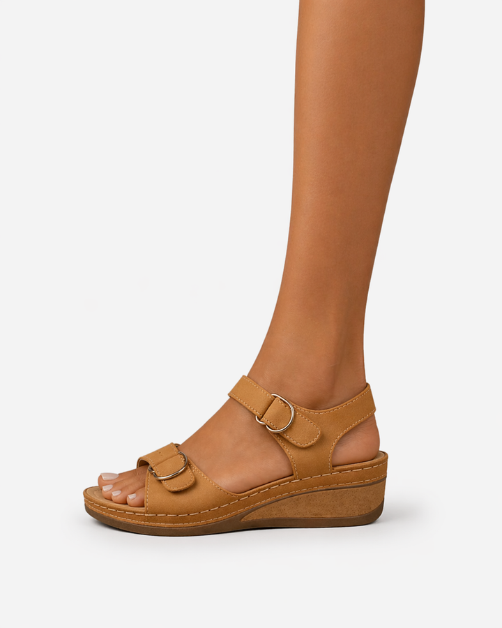 Siopie | Women’s Leather Comfort Wedge Sandals
