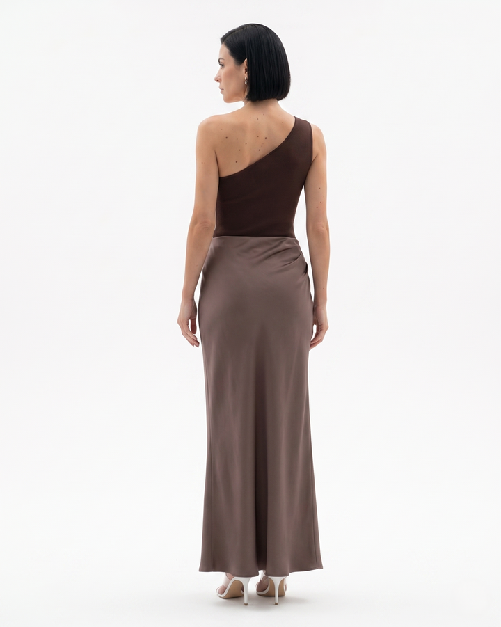 Siopie | Women’s One Shoulder Satin Evening Dress