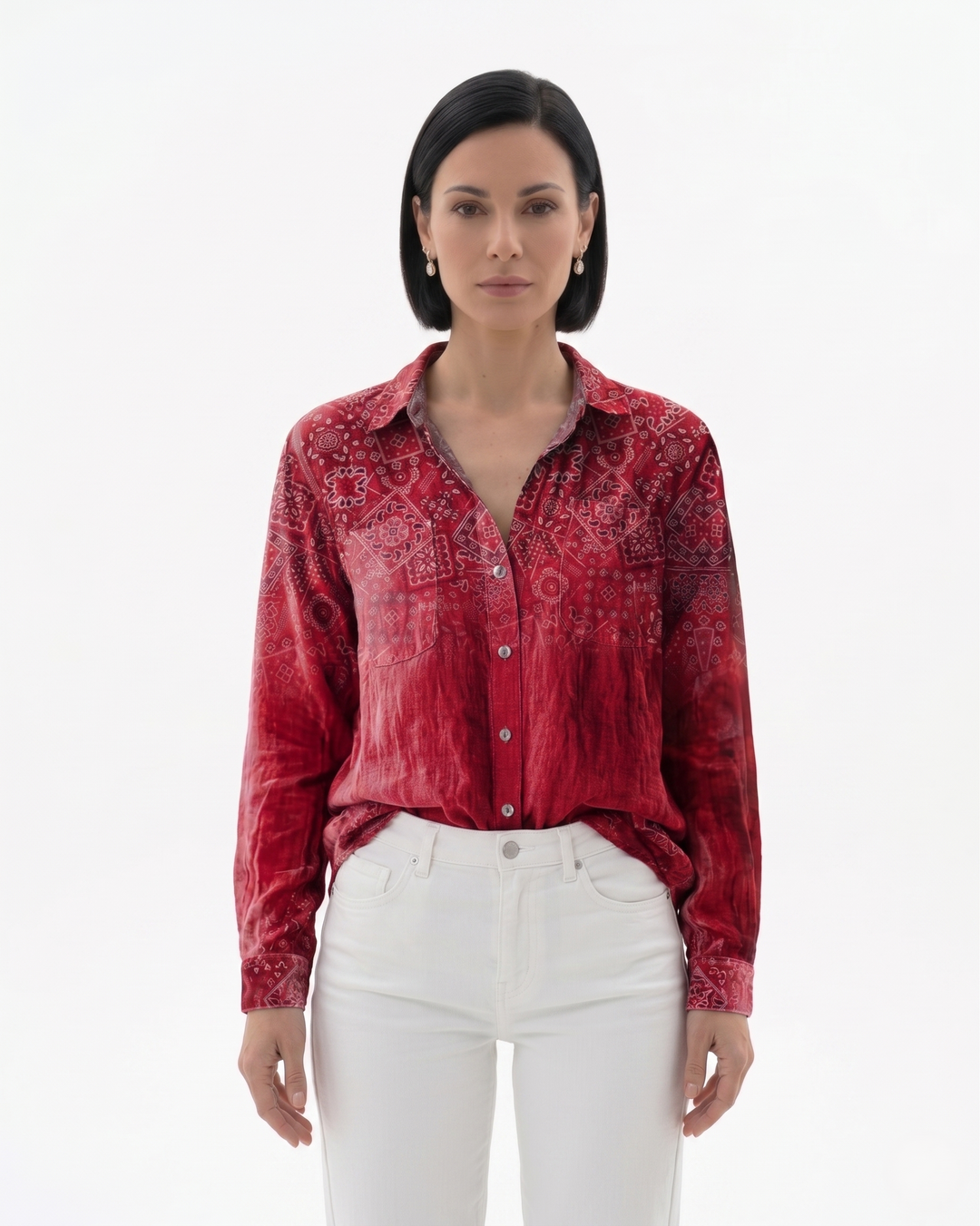 Siopie | Women’s Patterned Button-Through Blouse