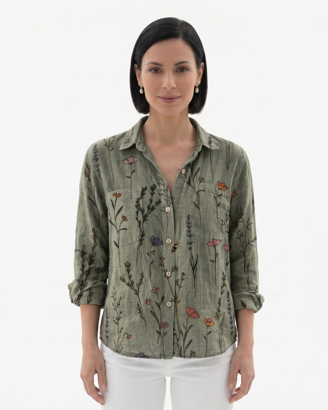 Siopie | Women’s Patterned Button-Through Blouse