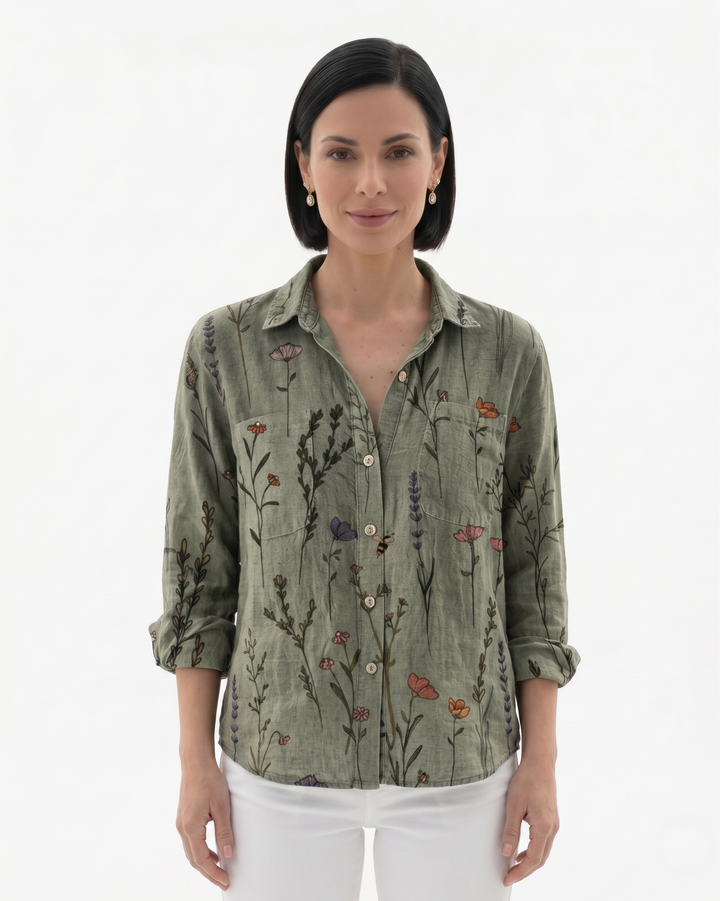 Siopie | Women’s Patterned Button-Through Blouse