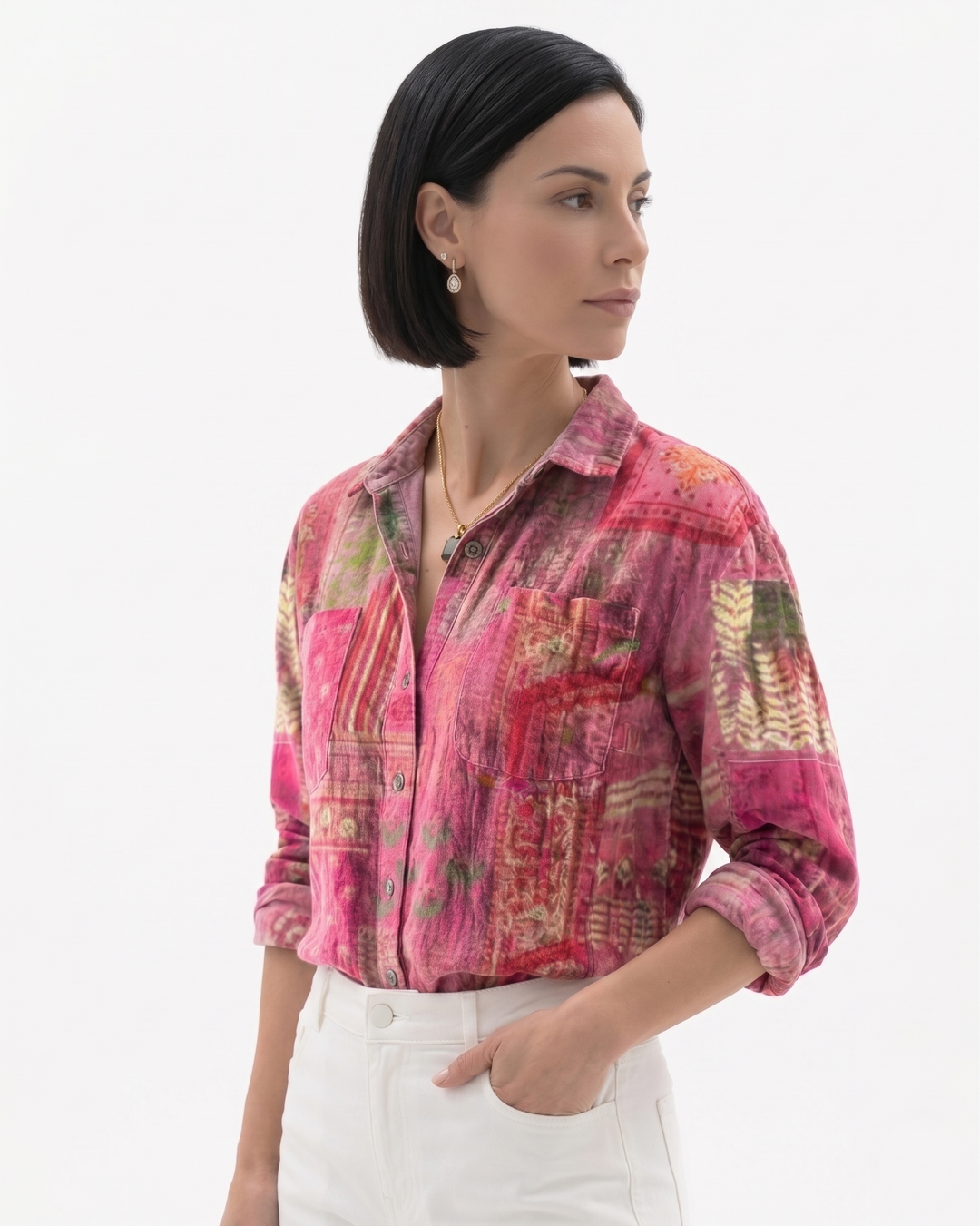 Siopie | Women’s Patterned Button-Through Blouse