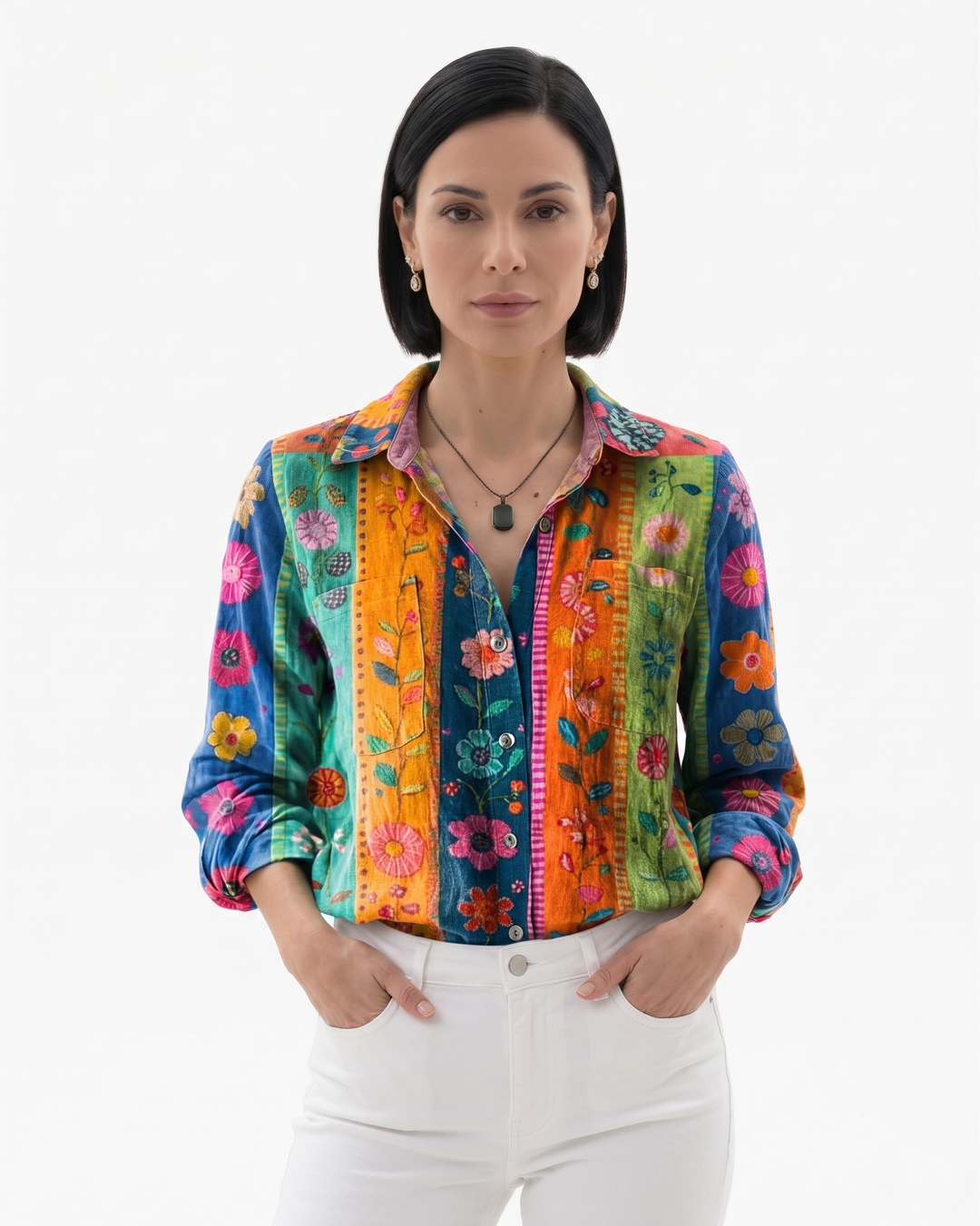 Siopie | Women’s Patterned Button-Through Blouse