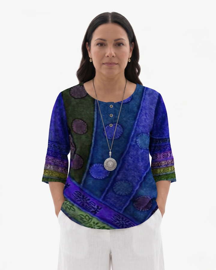 Siopie | Women’s Printed Cotton Relaxed Blouse