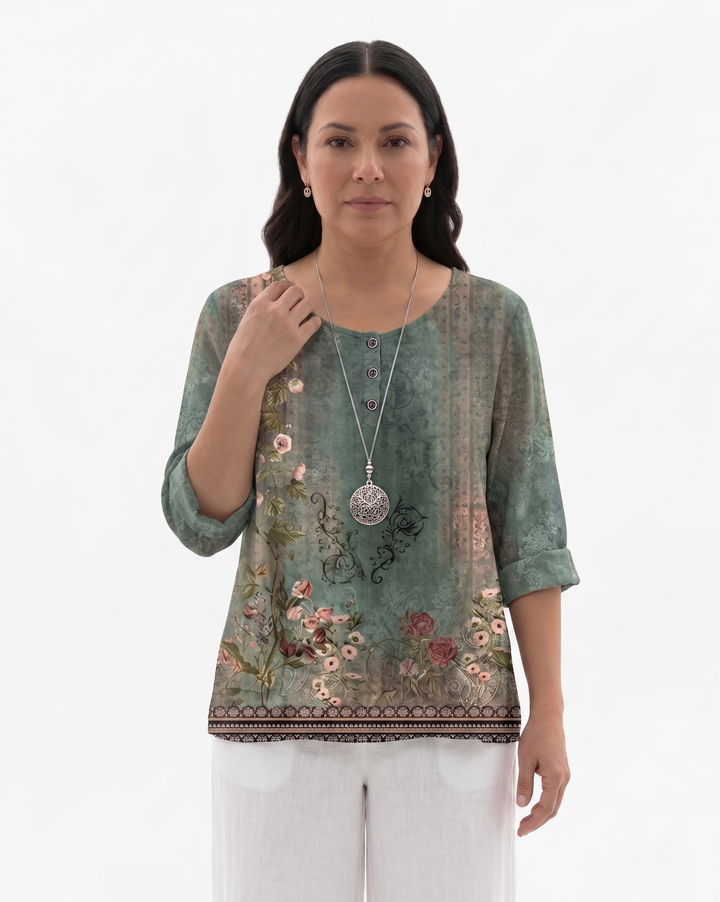 Siopie | Women’s Printed Cotton Relaxed Blouse