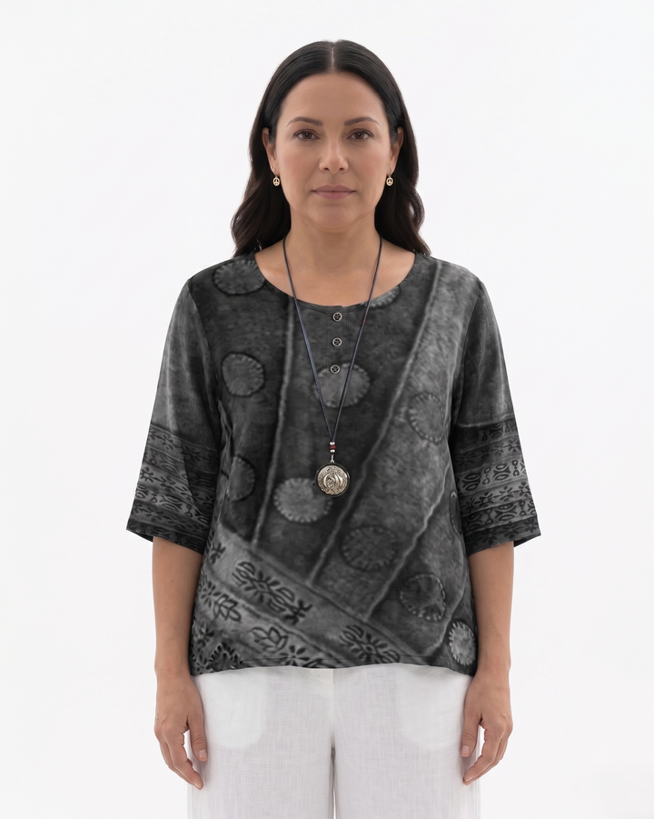 Siopie | Women’s Printed Cotton Relaxed Blouse