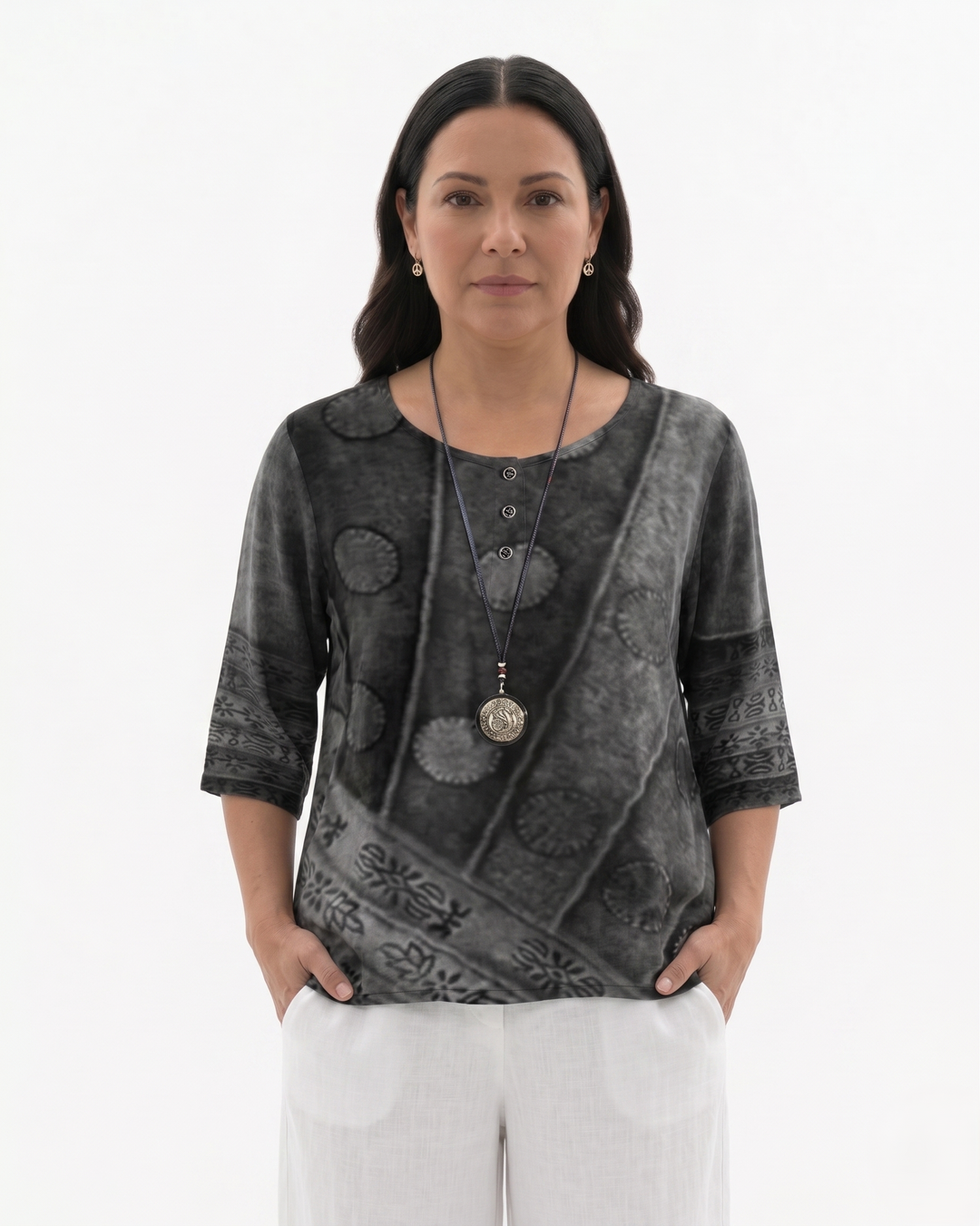Siopie | Women’s Printed Cotton Relaxed Blouse