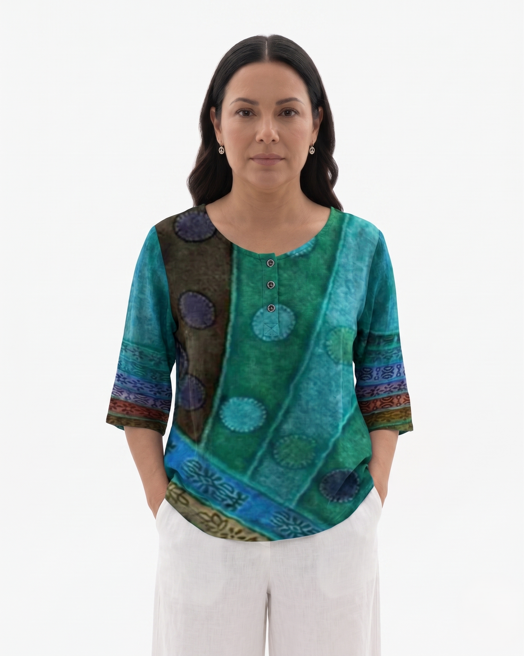 Siopie | Women’s Printed Cotton Relaxed Blouse