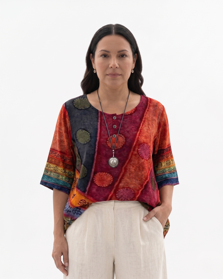 Siopie | Women’s Printed Cotton Relaxed Blouse