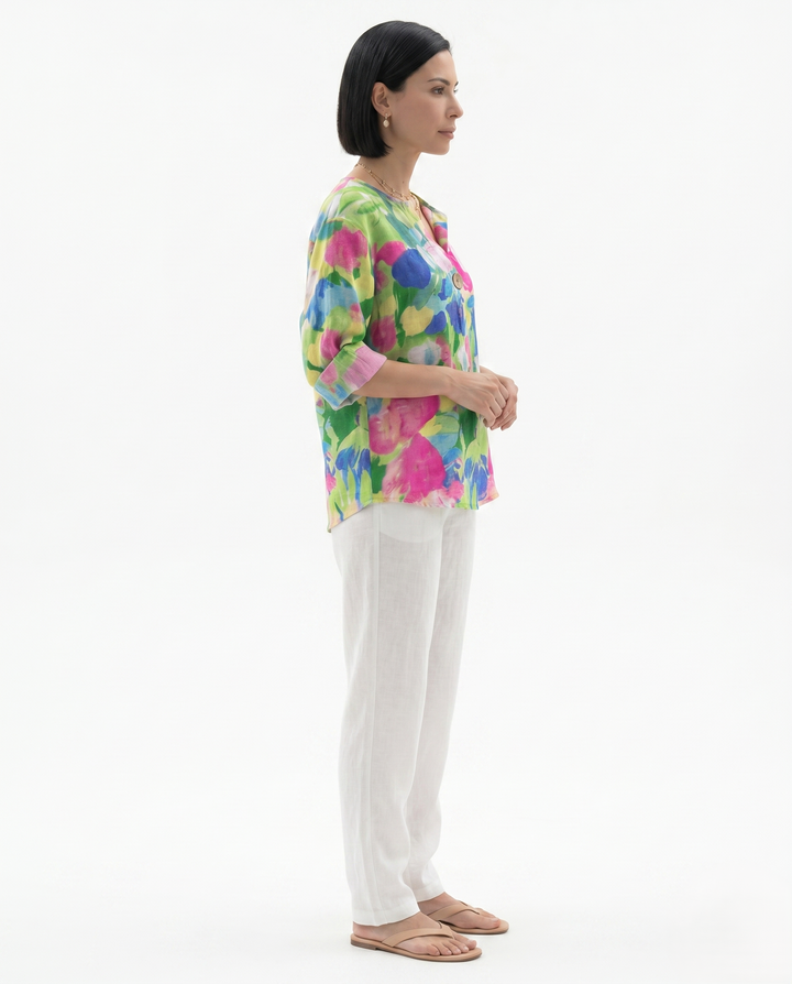 Siopie | Women’s Relaxed Fit Floral Cotton Blouse