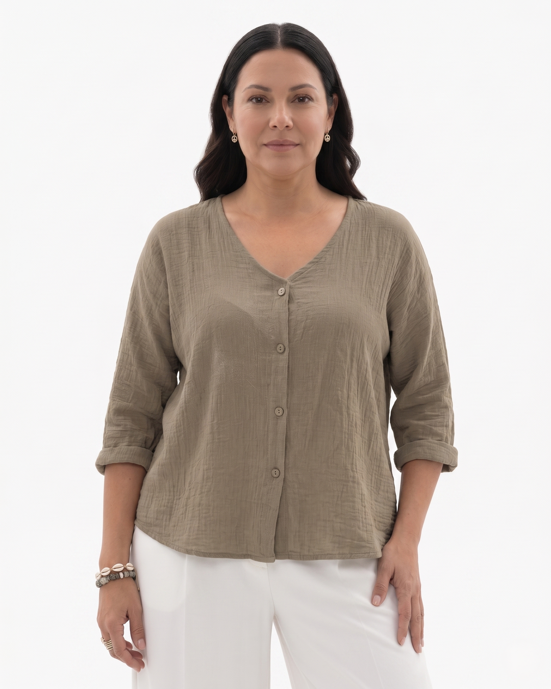 Siopie | Women’s Relaxed Fit V-Neck Blouse