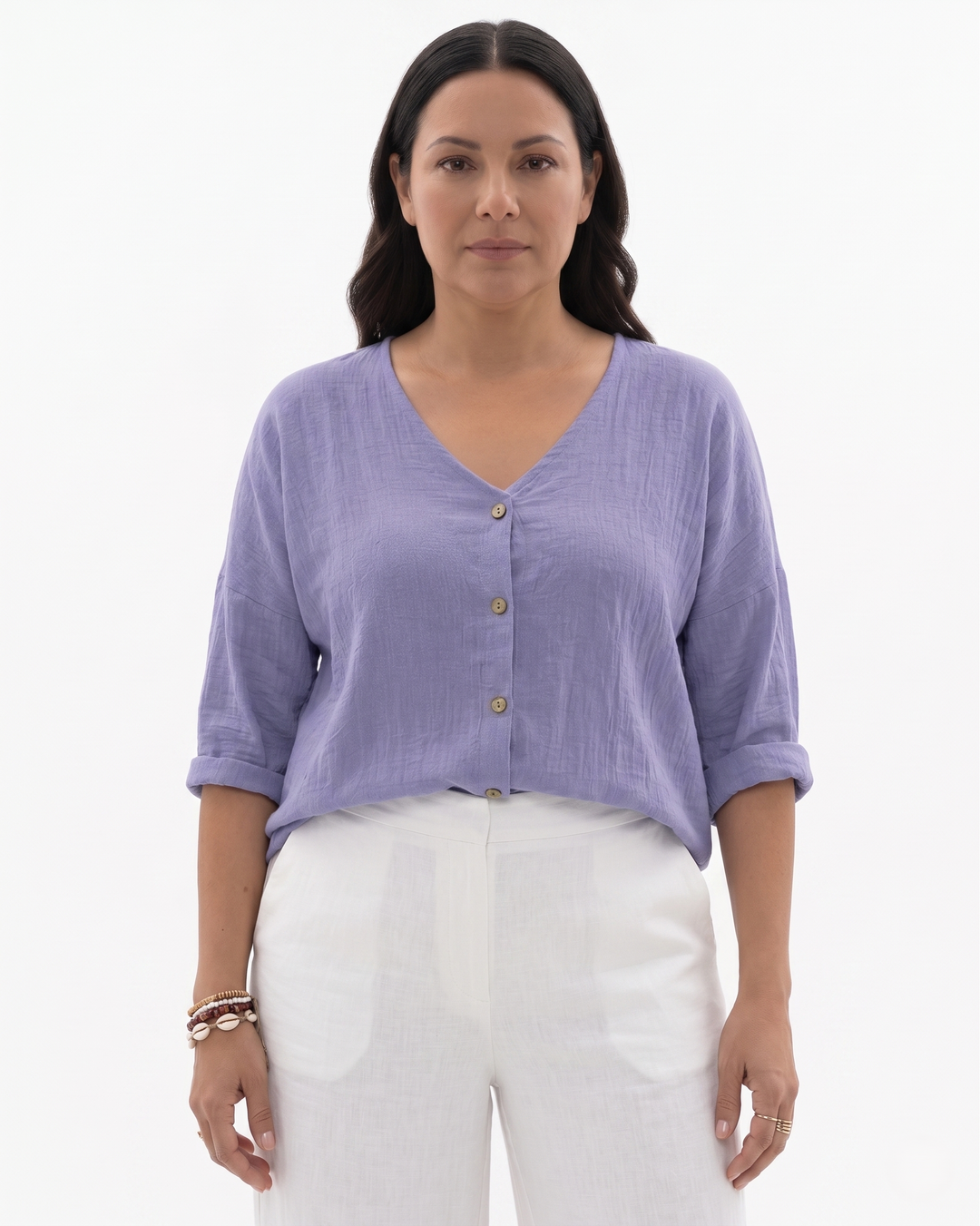Siopie | Women’s Relaxed Fit V-Neck Blouse