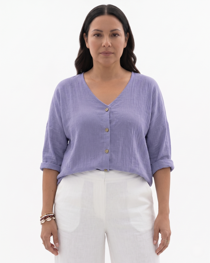 Siopie | Women’s Relaxed Fit V-Neck Blouse