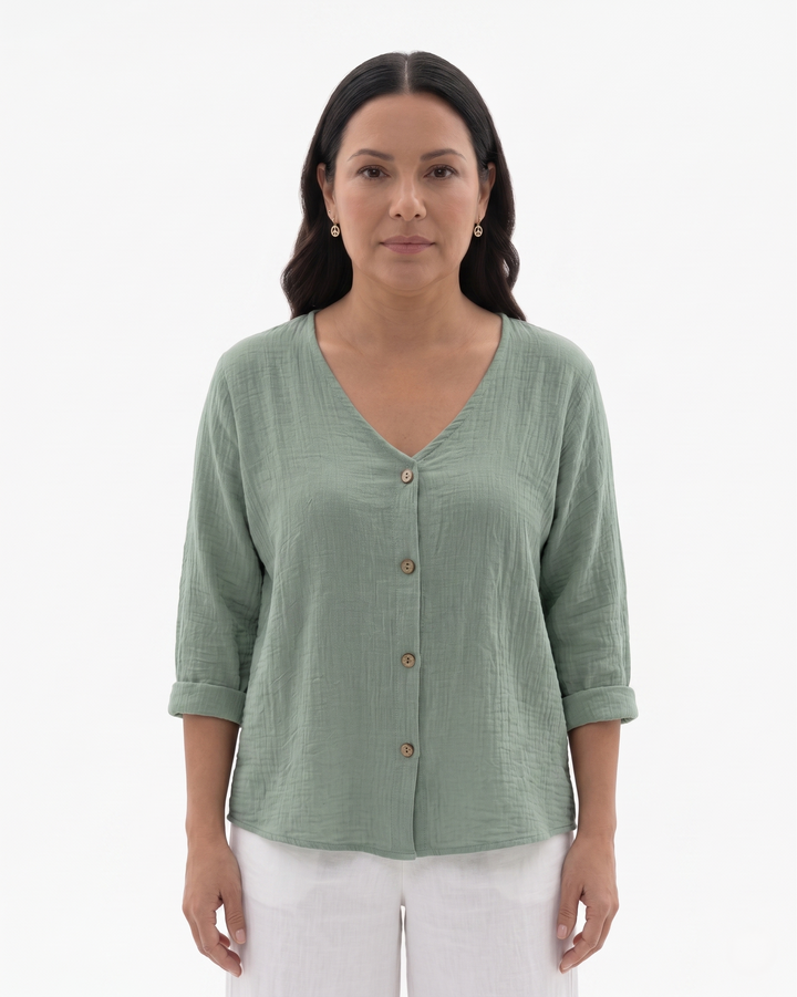 Siopie | Women’s Relaxed Fit V-Neck Blouse