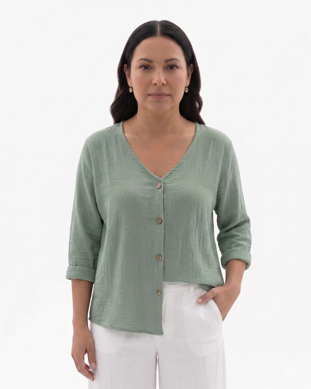 Siopie | Women’s Relaxed Fit V-Neck Blouse