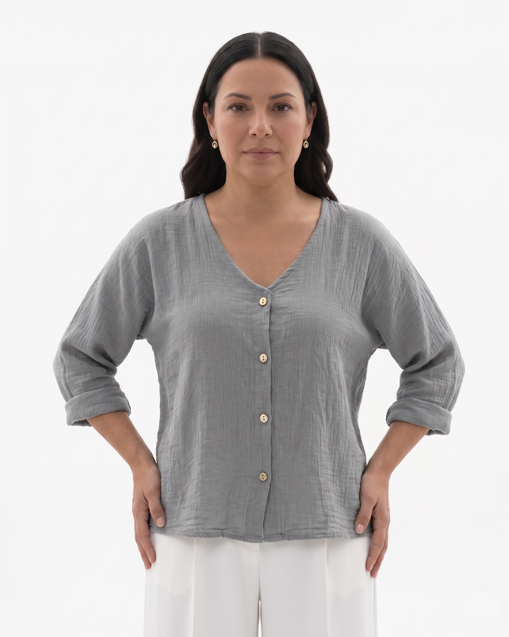 Siopie | Women’s Relaxed Fit V-Neck Blouse