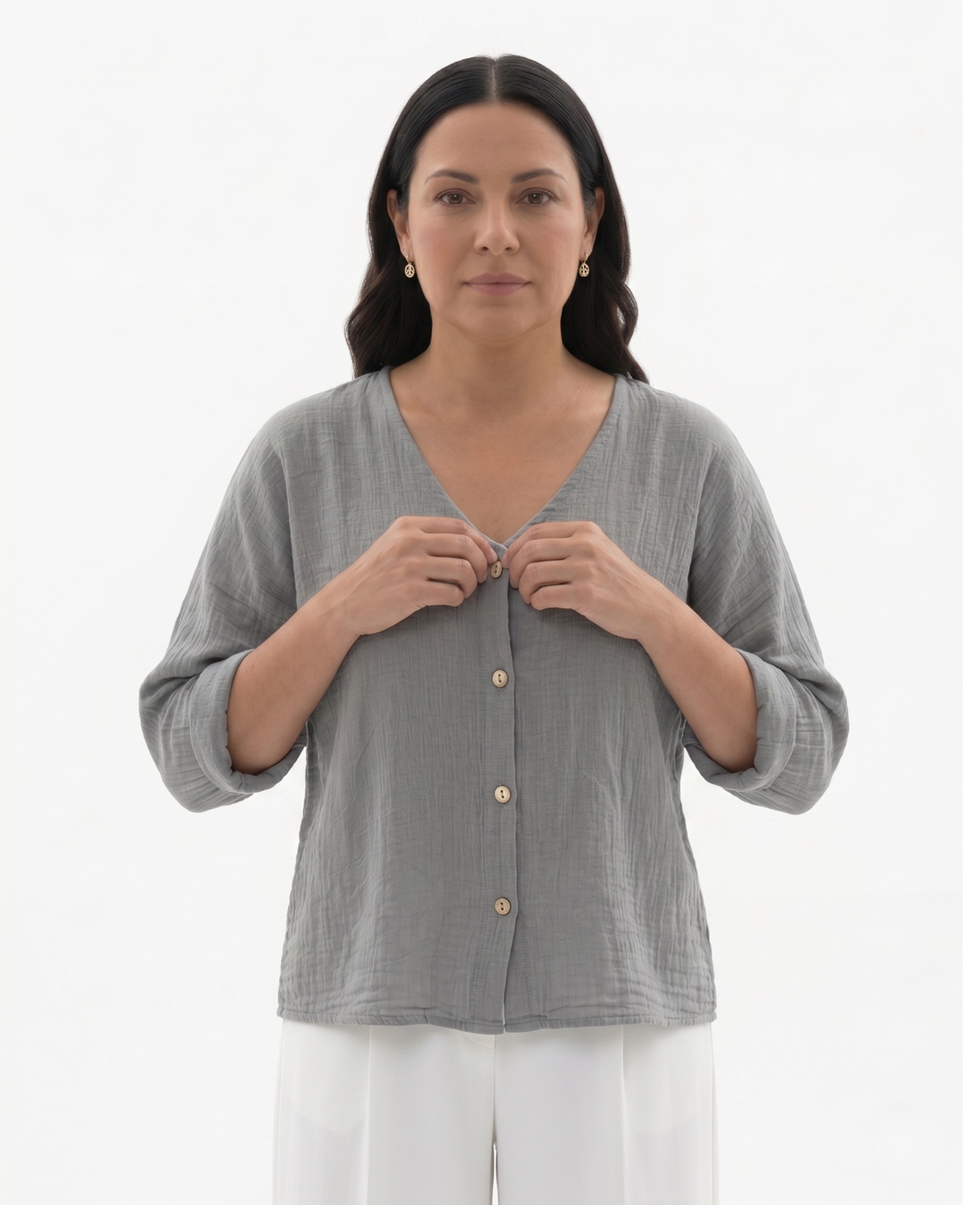 Siopie | Women’s Relaxed Fit V-Neck Blouse