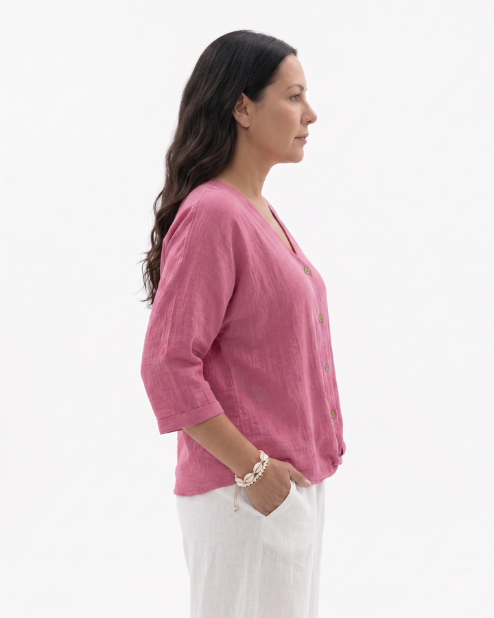 Siopie | Women’s Relaxed Fit V-Neck Blouse