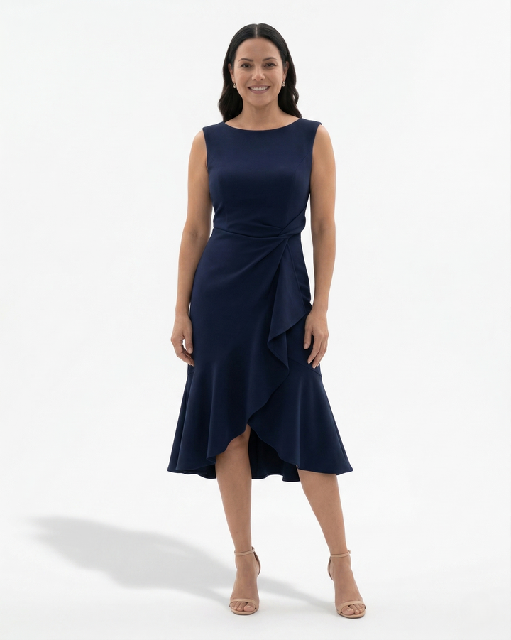 Siopie | Women’s Sculpted Waist Flared Midi Dress