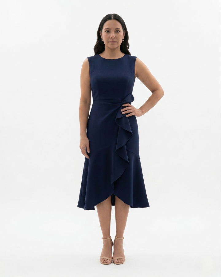 Siopie | Women’s Sculpted Waist Flared Midi Dress