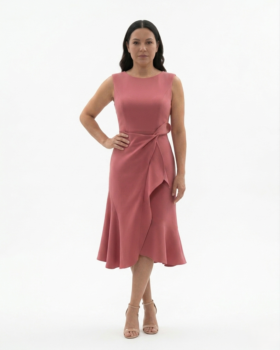 Siopie | Women’s Sculpted Waist Flared Midi Dress