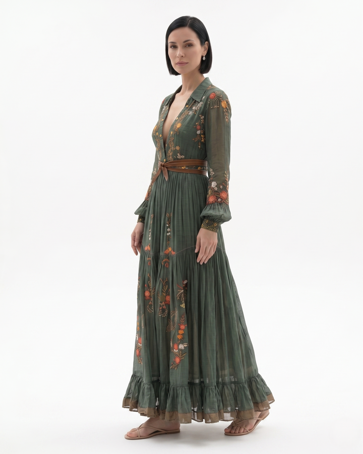Siopie | Women’s Sheer Floral Maxi Dress