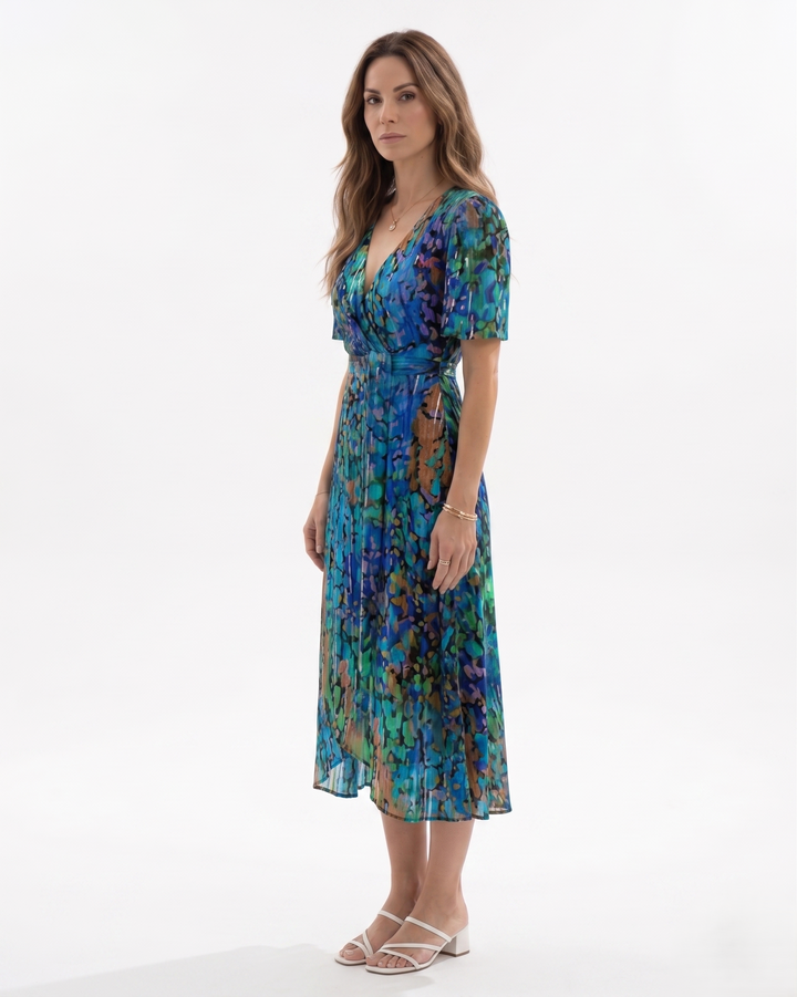 Siopie | Women’s Sheer Floral Wrap Tea Dress