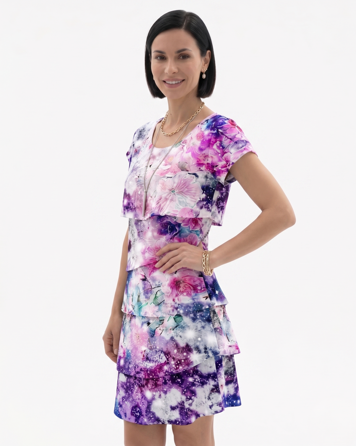 Siopie | Women’s Tiered Floral Print Dress