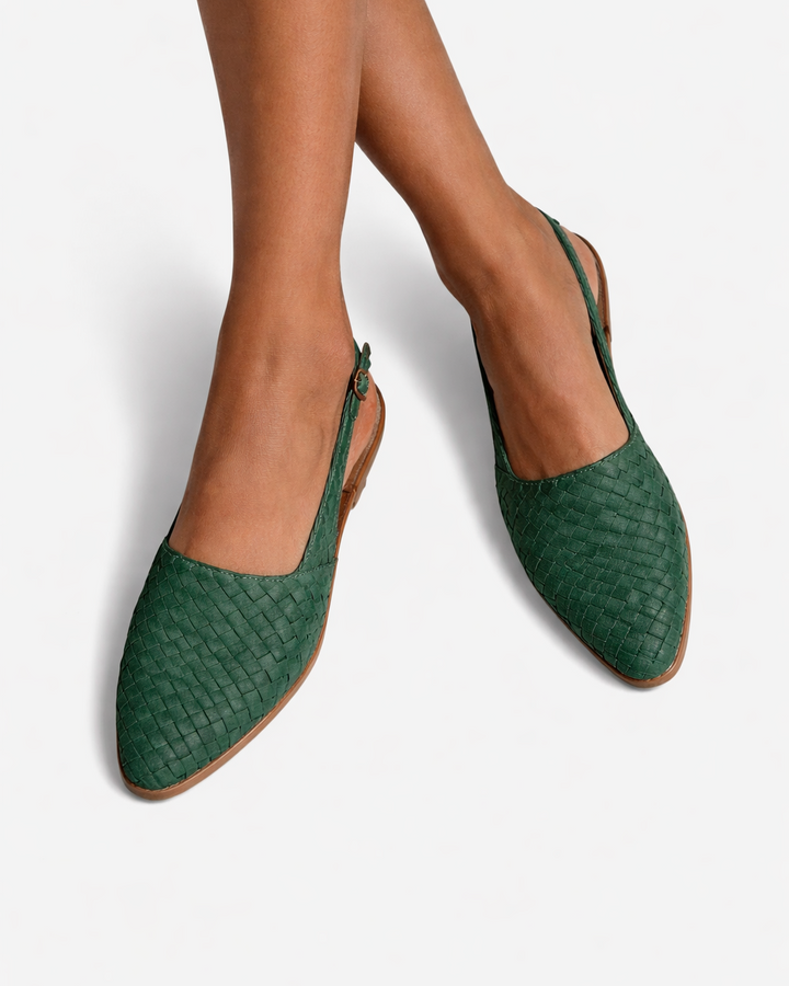 Siopie | Women’s Woven Leather Slingback Shoes