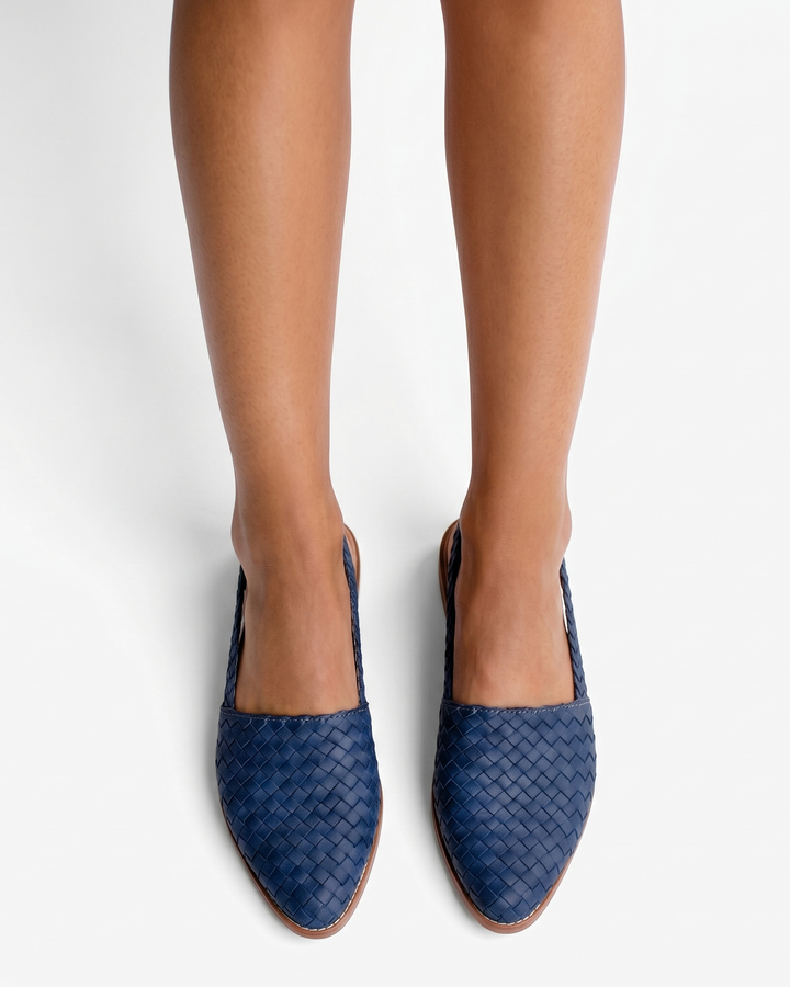 Siopie | Women’s Woven Leather Slingback Shoes