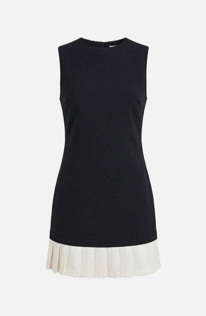 Cocktail Dress Sleeveless Shift with Pleated Hem