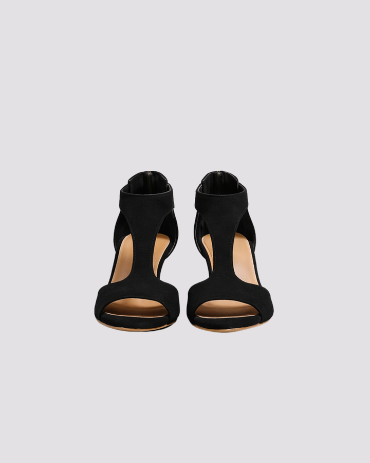 Comfort Heels for Women – Orthopedic Support Suede Pumps with 4 cm Block Heel