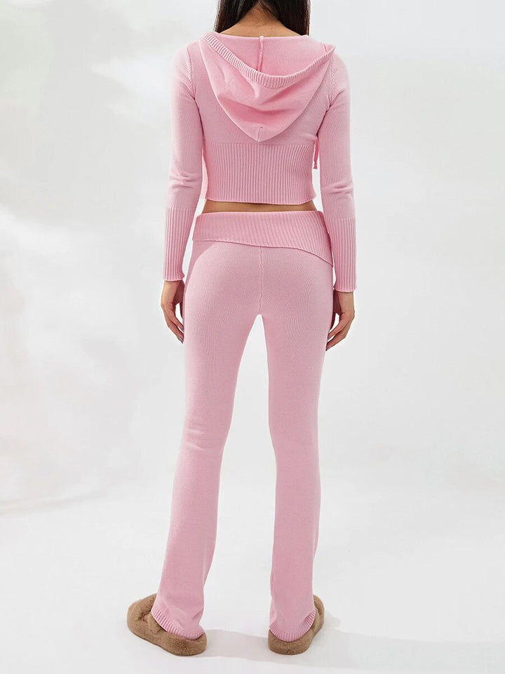 Ribbed Knit Lounge Set - Siopie