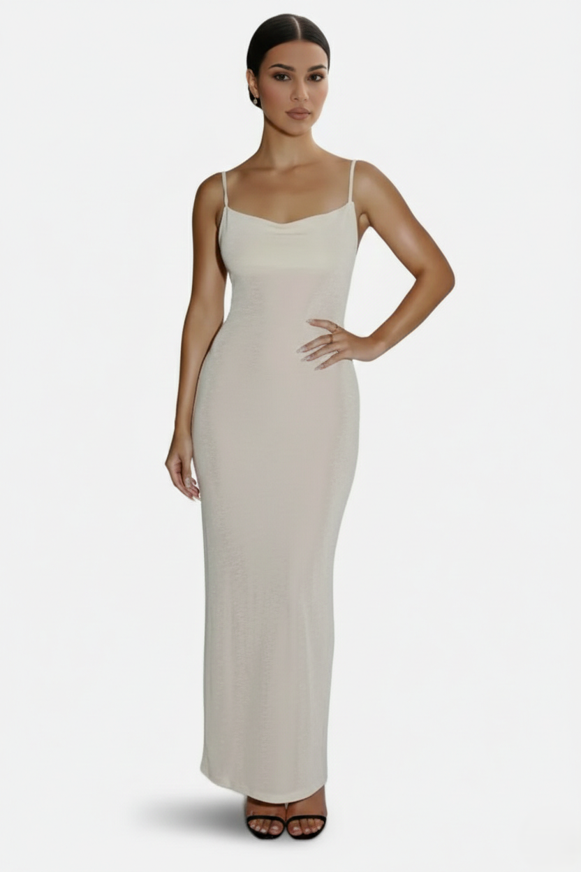 Spaghetti Strap Backless Maxi Dress Long Tie Back