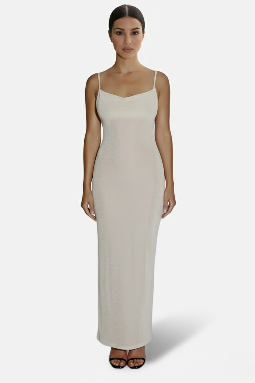 Spaghetti Strap Backless Maxi Dress Long Tie Back