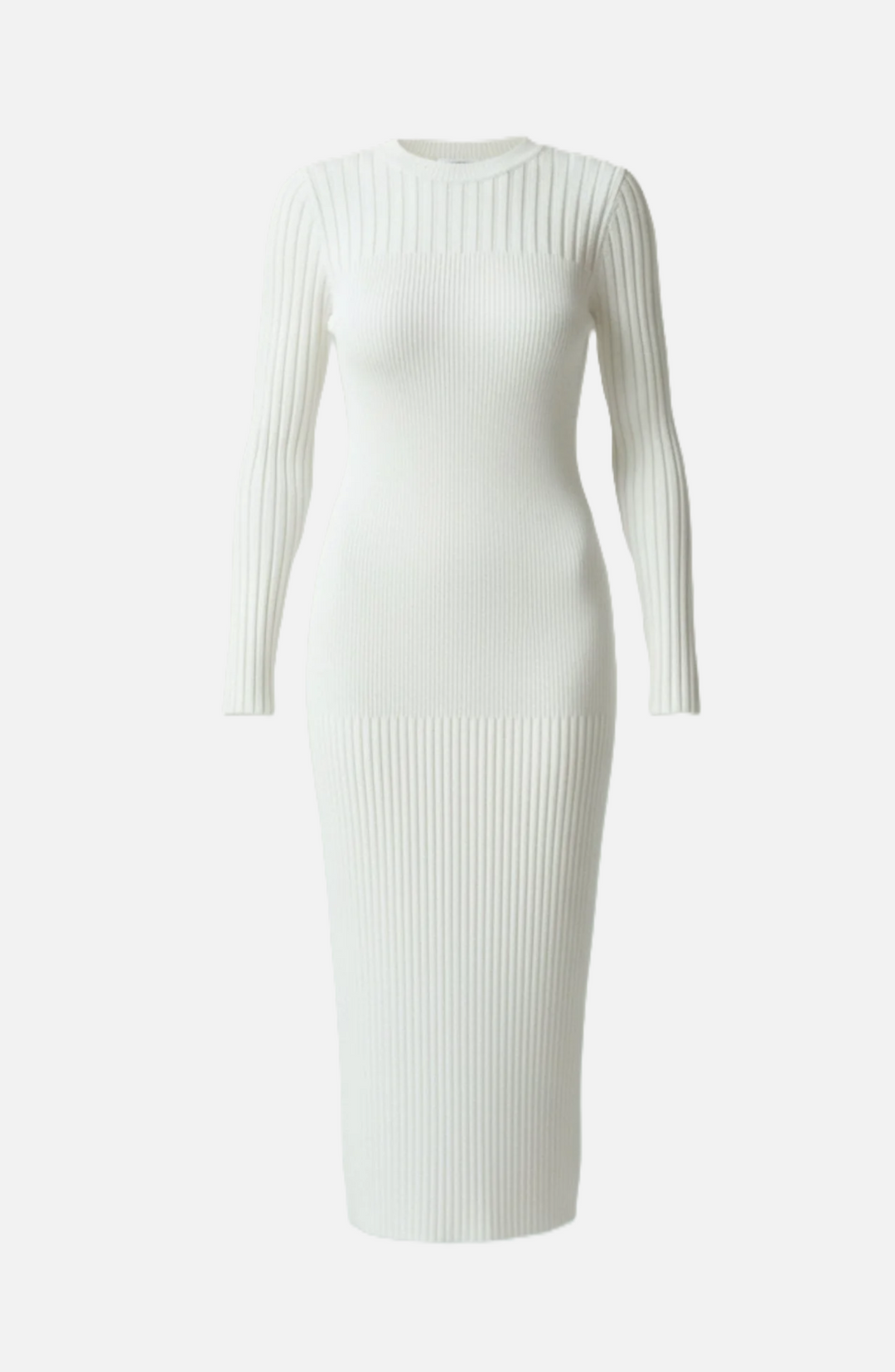 Bodycon Sweater Midi Dress Ribbed Knit Long Sleeve Crew Neck