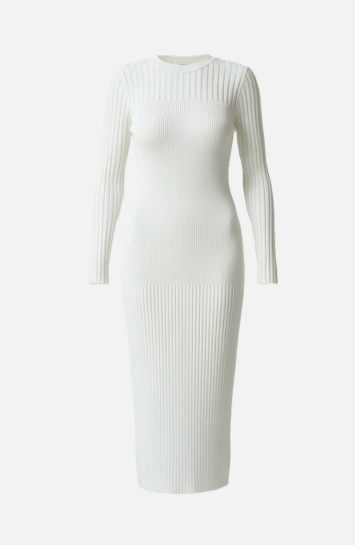 Bodycon Sweater Midi Dress Ribbed Knit Long Sleeve Crew Neck