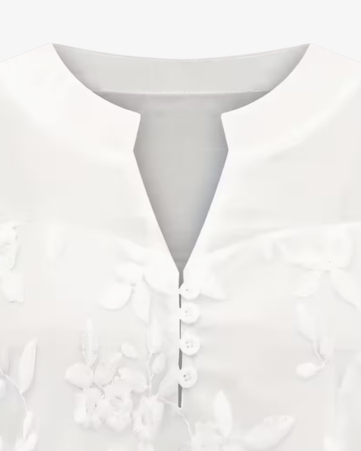 Floral Embroidered Mesh Midi Dress Notch V Neck Sheer Sleeve