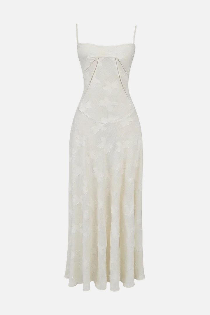 Floral Slip Maxi Dress with Lace-Up Back