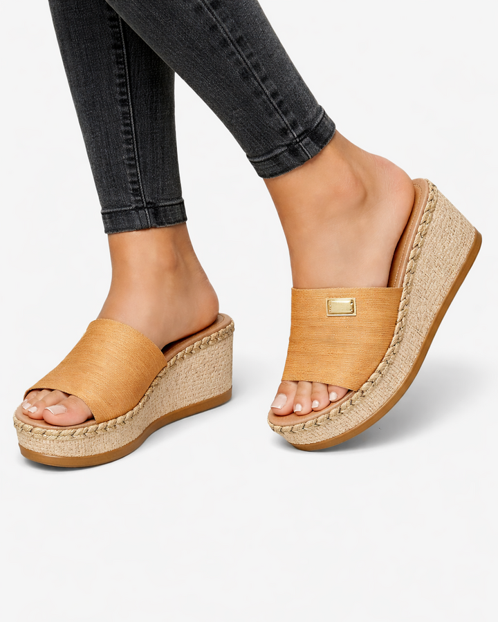 Wedge Slide Sandals Espadrille Platform Open Toe Slip On