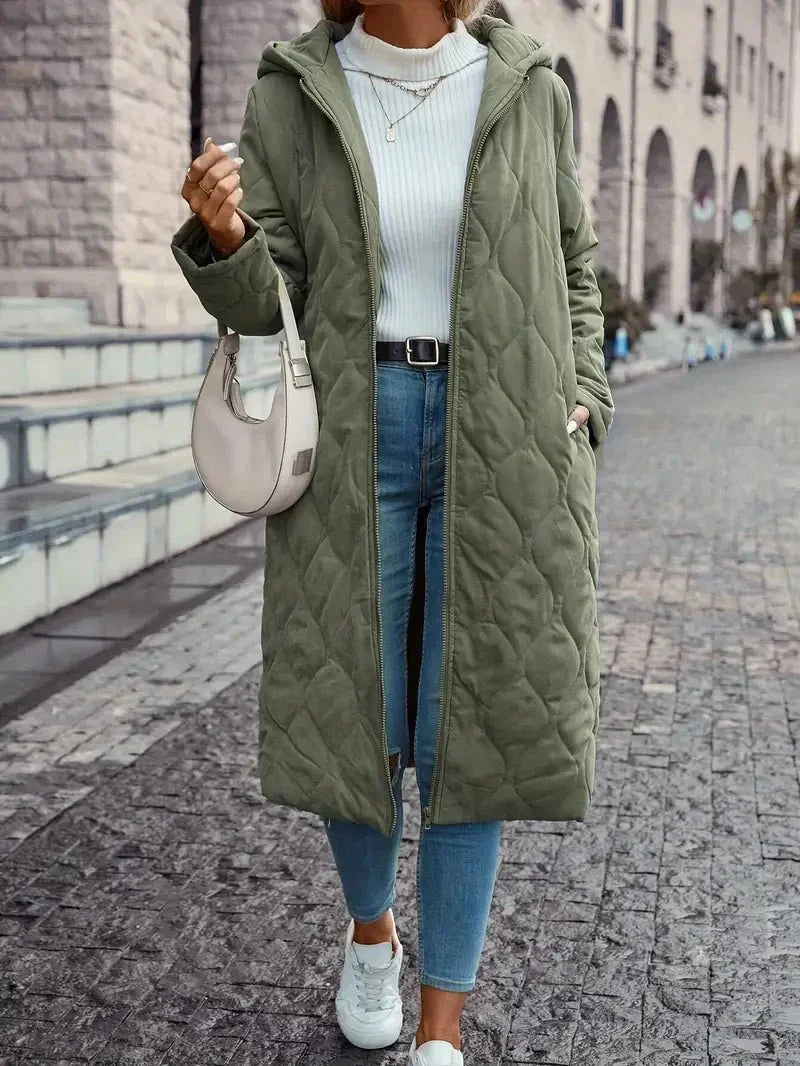 Women’s Mid Length Winter Coat – Elegant Insulated Coat for Everyday Wear