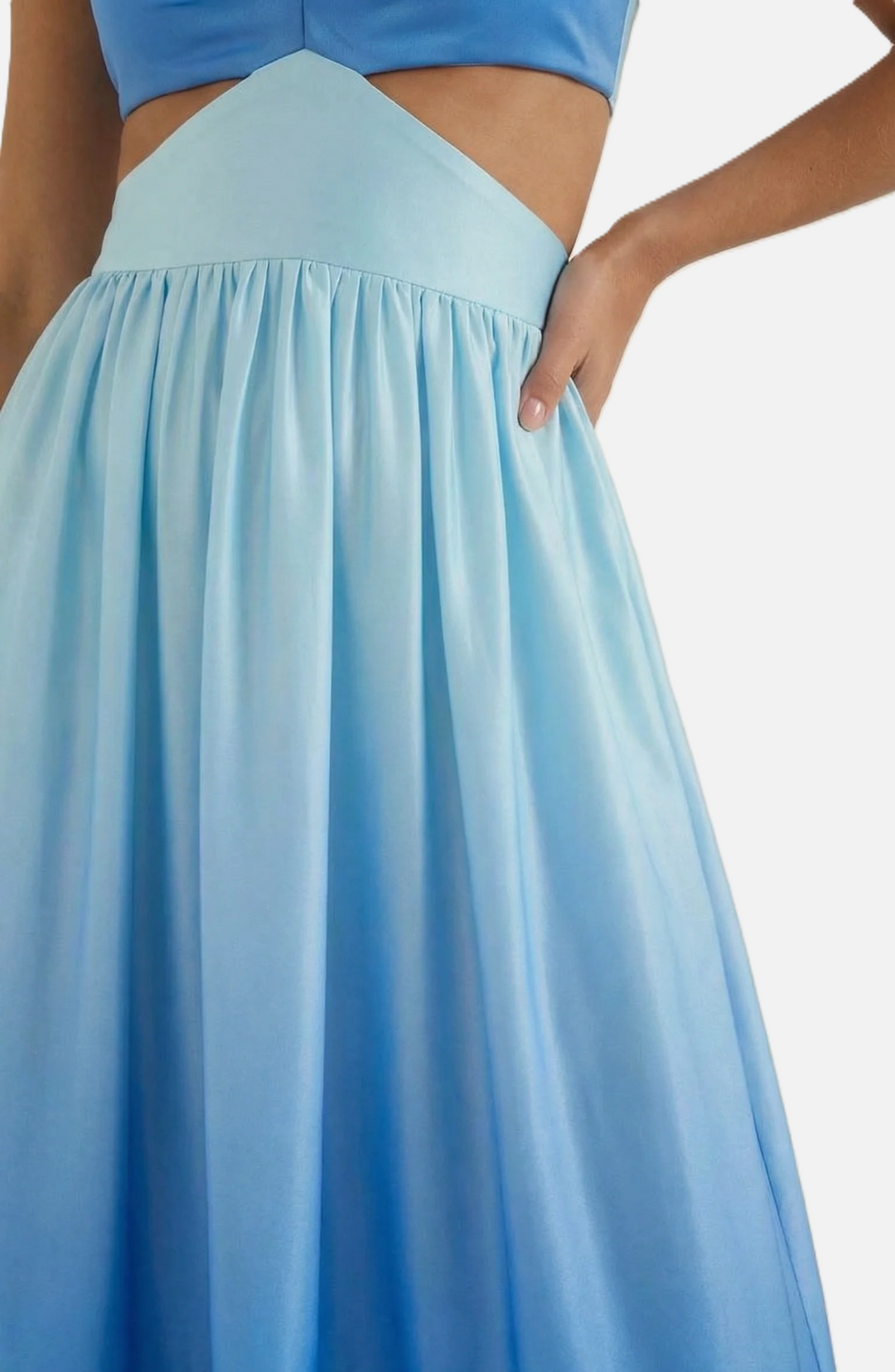 Summer Maxi Dress Ombre Cut-Out Backless Tiered